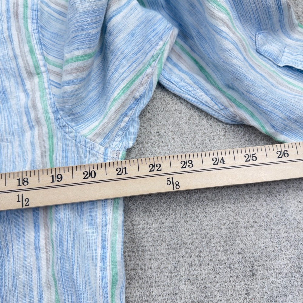 Tommy Bahama Shirt Men Large Blue Barbados Breeze Linen Blend Button Up Pocket * - Picture 11 of 13